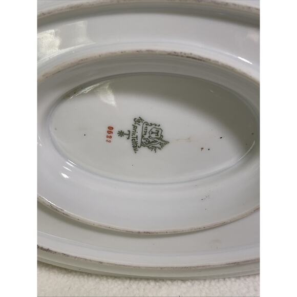 Antique Porcelain White /Gold Gilded Gravy Boat w Underplate Royal Tettau - Picture 7 of 9